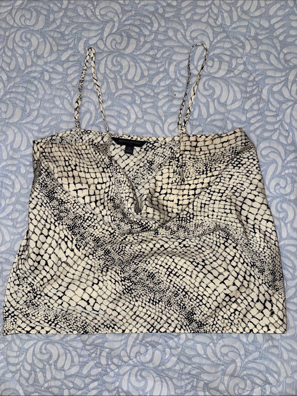 Banana Republic Snake Print Cowl Neck Cami Top - Black & Cream
